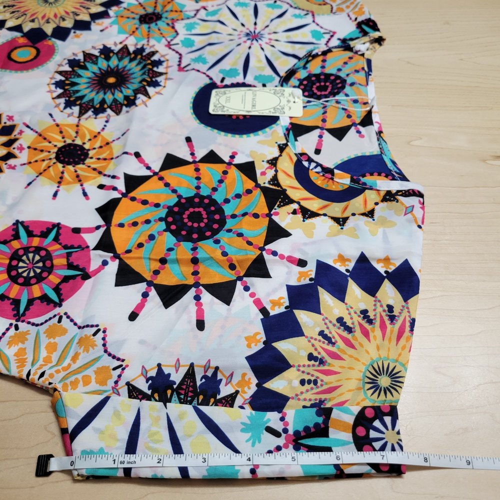 Livagirl Multicolor Short Sleeve Blouse  *NWT* Size XXL - Picture 5 of 11